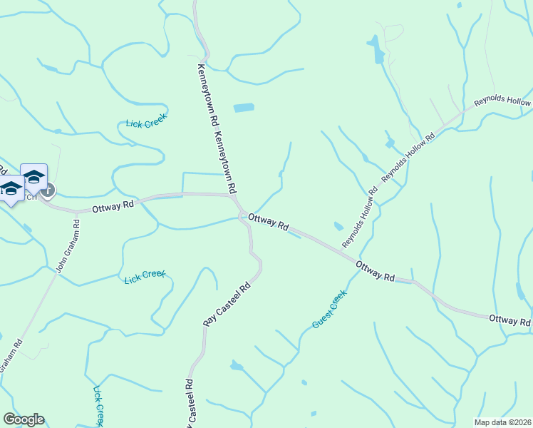 map of restaurants, bars, coffee shops, grocery stores, and more near 1790-1994 Ottway Road in Greeneville