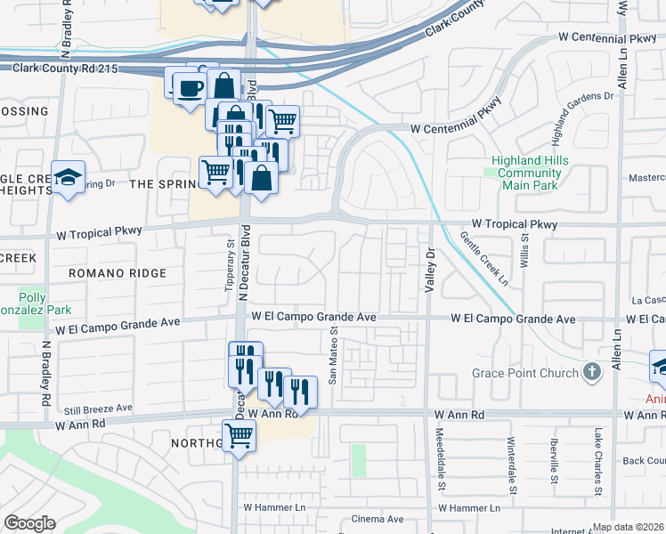 map of restaurants, bars, coffee shops, grocery stores, and more near 5912 Sea Hunter Street in North Las Vegas