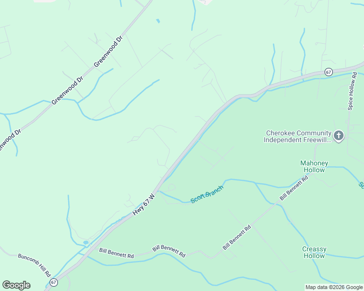 map of restaurants, bars, coffee shops, grocery stores, and more near 2906 Cherokee Road in Johnson City