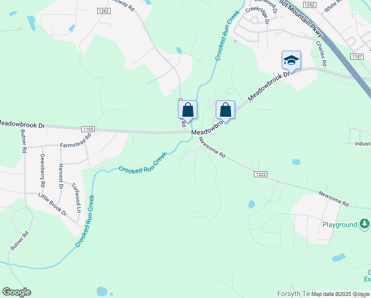 map of restaurants, bars, coffee shops, grocery stores, and more near 105 5 Oaks Drive in King