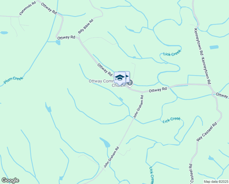 map of restaurants, bars, coffee shops, grocery stores, and more near 2705 Ottway Road in Greeneville