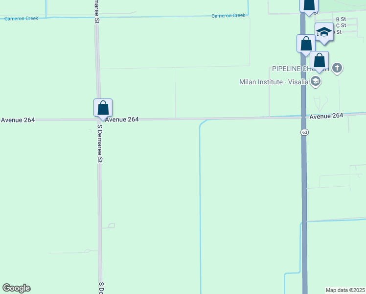 map of restaurants, bars, coffee shops, grocery stores, and more near 11105 Avenue 264 in Visalia