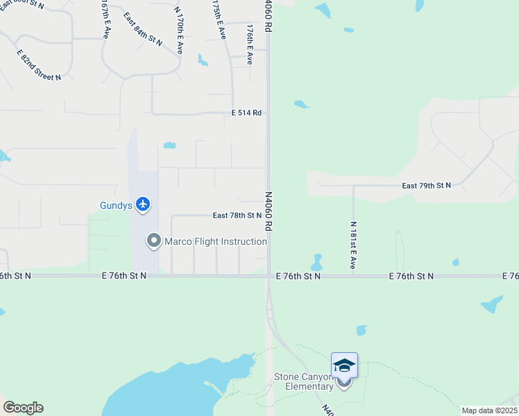 map of restaurants, bars, coffee shops, grocery stores, and more near 17609 East 78th Street North in Owasso