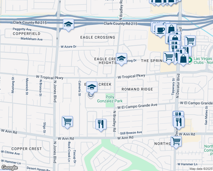 map of restaurants, bars, coffee shops, grocery stores, and more near 5912 Kentlands Street in Las Vegas