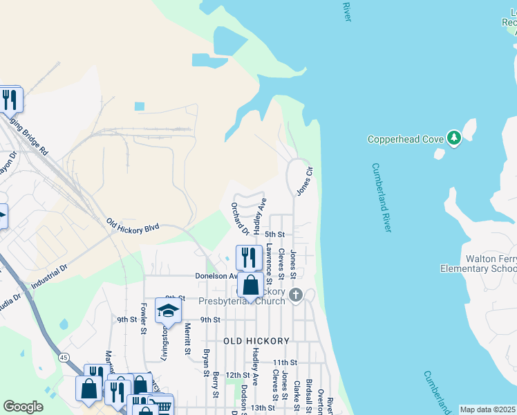 map of restaurants, bars, coffee shops, grocery stores, and more near 306 Hadley Avenue in Nashville
