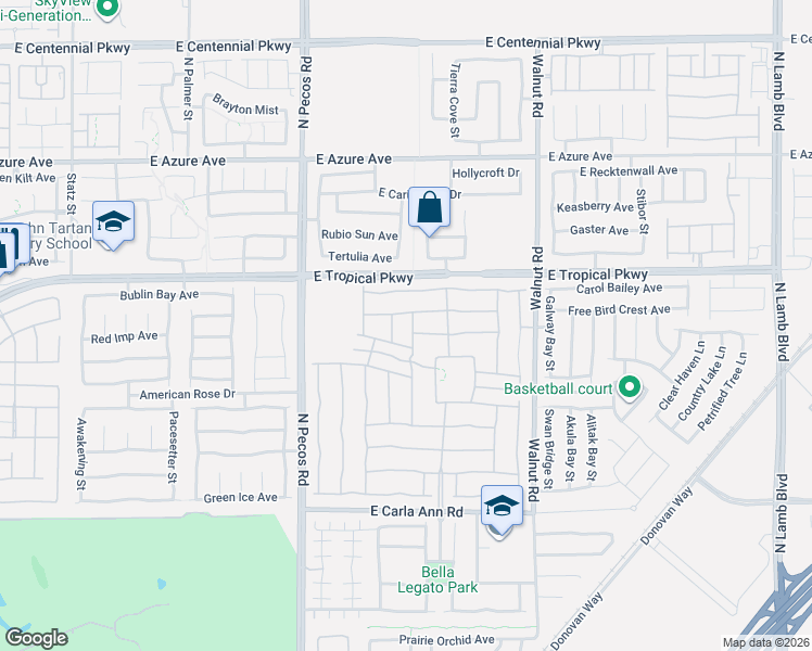 map of restaurants, bars, coffee shops, grocery stores, and more near 5913 Sammarra Street in North Las Vegas