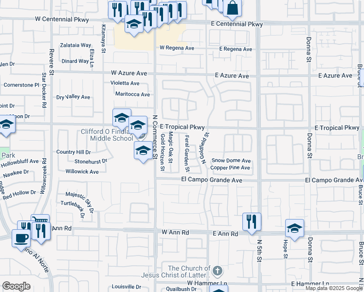 map of restaurants, bars, coffee shops, grocery stores, and more near 5928 Post Mountain Street in North Las Vegas