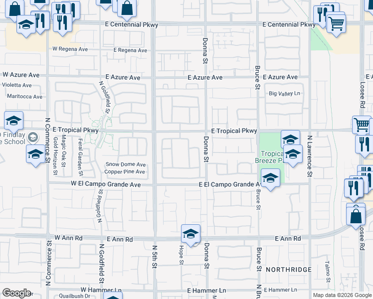 map of restaurants, bars, coffee shops, grocery stores, and more near 5913 North Horsehair Blanket Drive in North Las Vegas
