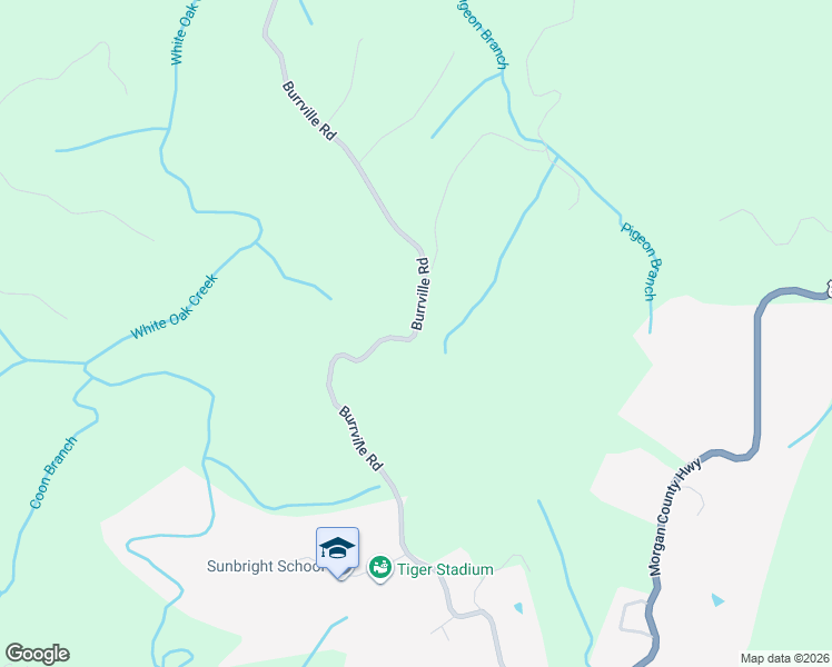 map of restaurants, bars, coffee shops, grocery stores, and more near 168-186 Burrville Road in Sunbright