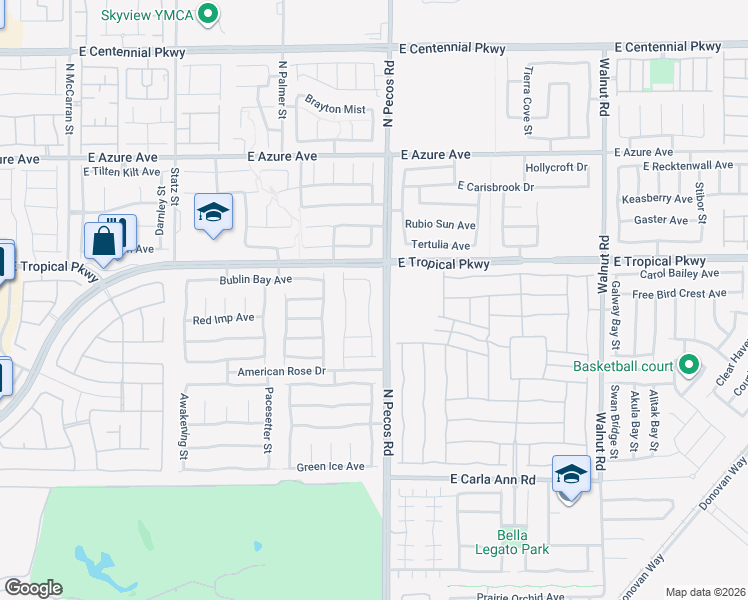 map of restaurants, bars, coffee shops, grocery stores, and more near in North Las Vegas