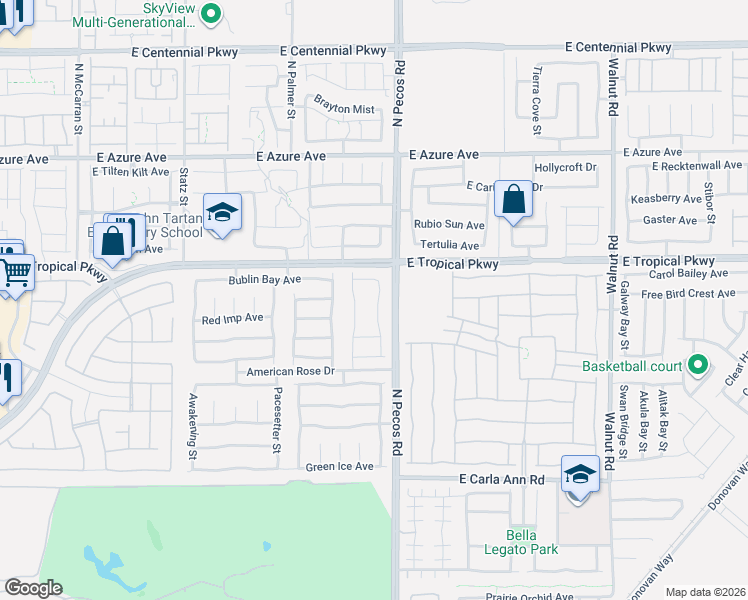 map of restaurants, bars, coffee shops, grocery stores, and more near in North Las Vegas