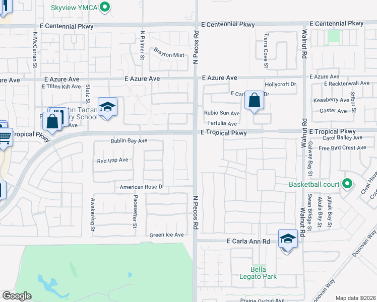 map of restaurants, bars, coffee shops, grocery stores, and more near in North Las Vegas