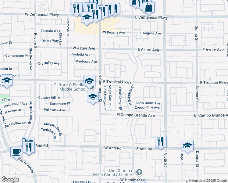 map of restaurants, bars, coffee shops, grocery stores, and more near 5937 Post Mountain Street in North Las Vegas