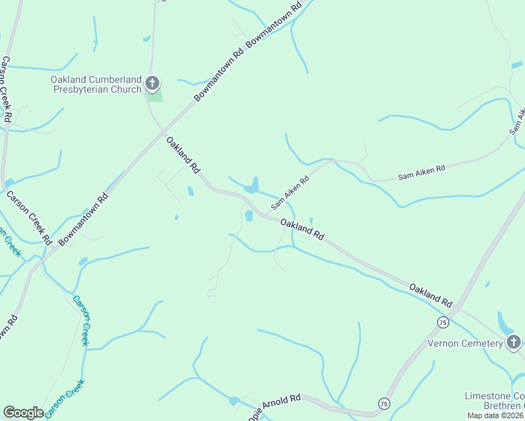 map of restaurants, bars, coffee shops, grocery stores, and more near 576 Oakland Road in Limestone