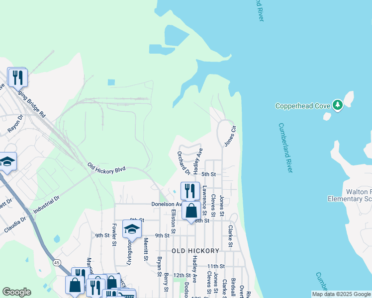map of restaurants, bars, coffee shops, grocery stores, and more near 116 Buffalo Street in Nashville