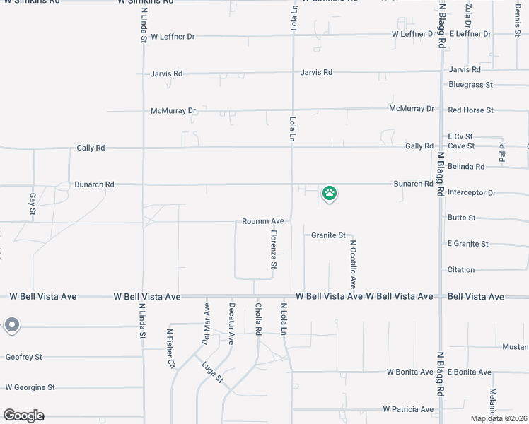 map of restaurants, bars, coffee shops, grocery stores, and more near 591 Bunarch Road in Pahrump