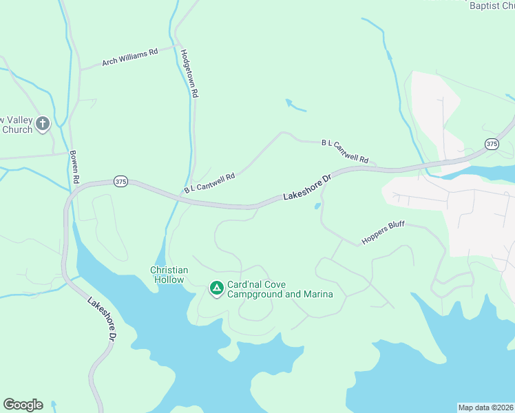 map of restaurants, bars, coffee shops, grocery stores, and more near 7497 Lakeshore Drive in Rutledge