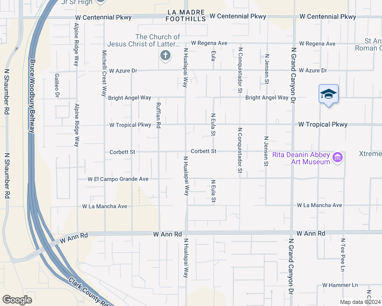 map of restaurants, bars, coffee shops, grocery stores, and more near 9985 Corbett Street in Las Vegas