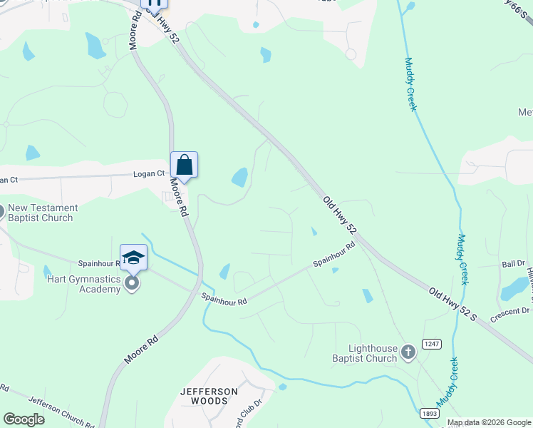 map of restaurants, bars, coffee shops, grocery stores, and more near 120 Rocky Maple Drive in King