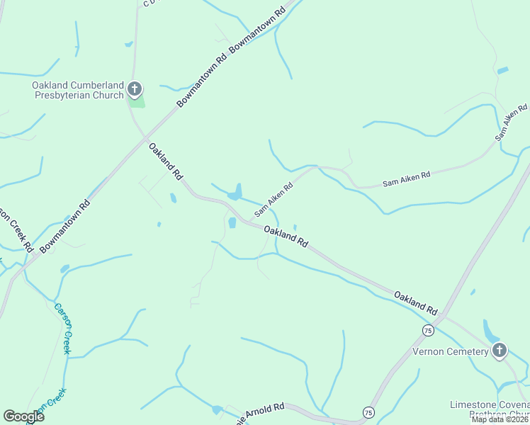 map of restaurants, bars, coffee shops, grocery stores, and more near 576 Oakland Road in Limestone