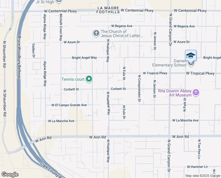 map of restaurants, bars, coffee shops, grocery stores, and more near 9985 Corbett Street in Las Vegas