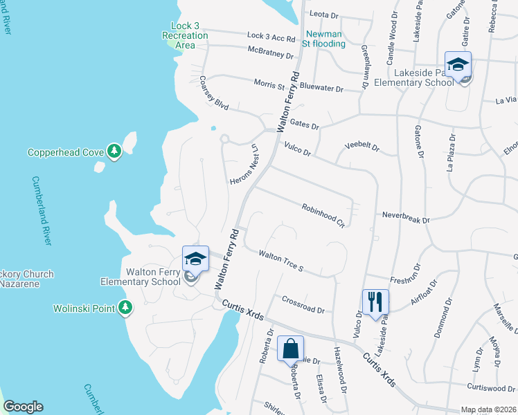 map of restaurants, bars, coffee shops, grocery stores, and more near 113 Walton Trce North in Hendersonville