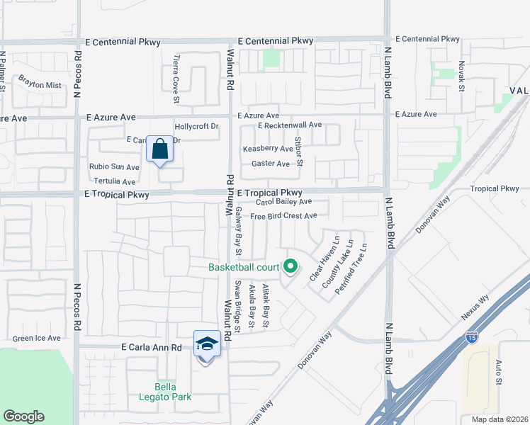map of restaurants, bars, coffee shops, grocery stores, and more near 3952 Free Bird Crest Avenue in North Las Vegas