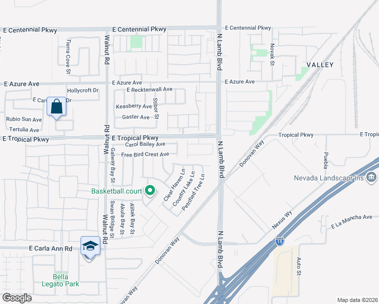 map of restaurants, bars, coffee shops, grocery stores, and more near 4200 Zilker Park Avenue in North Las Vegas