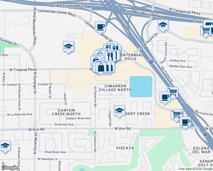 map of restaurants, bars, coffee shops, grocery stores, and more near 7876 West March Brown Avenue in Las Vegas