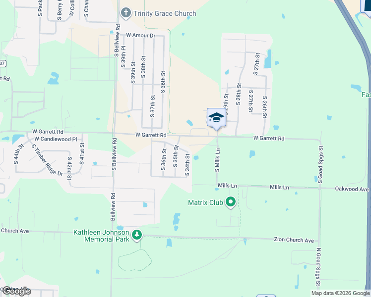 map of restaurants, bars, coffee shops, grocery stores, and more near 1218-1364 McLeod Avenue in Rogers