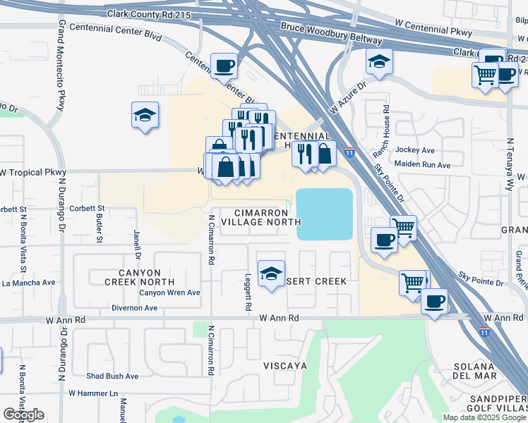 map of restaurants, bars, coffee shops, grocery stores, and more near 7849 West March Brown Avenue in Las Vegas