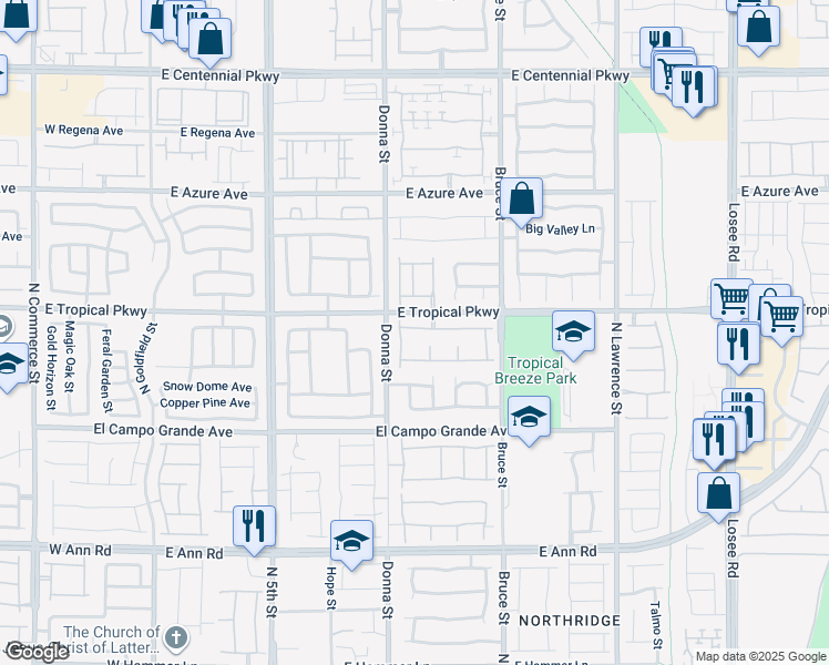 map of restaurants, bars, coffee shops, grocery stores, and more near 1005 Windwalker Avenue in North Las Vegas
