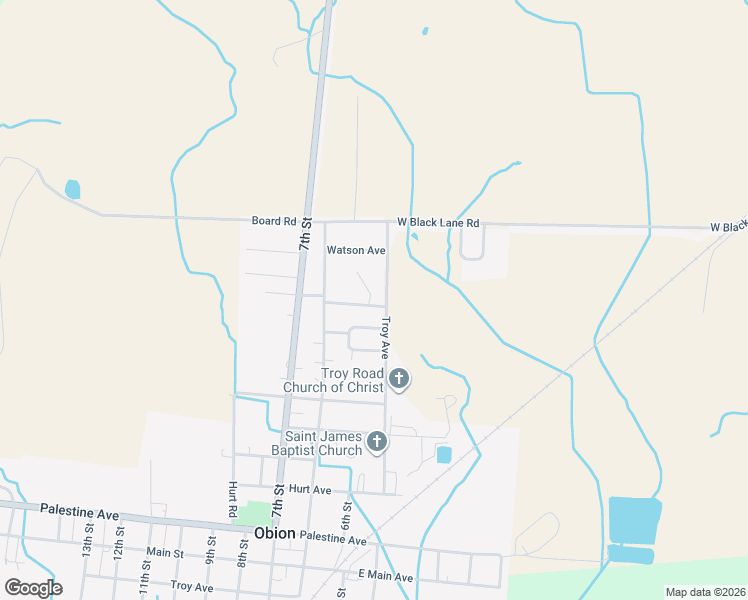 map of restaurants, bars, coffee shops, grocery stores, and more near 116 East Lee Ann Avenue in Obion