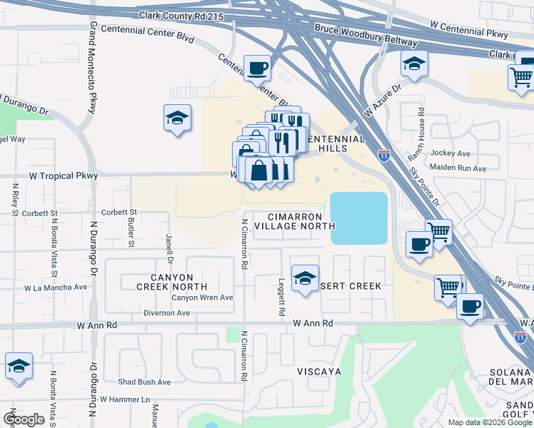 map of restaurants, bars, coffee shops, grocery stores, and more near 7940 West March Brown Avenue in Las Vegas