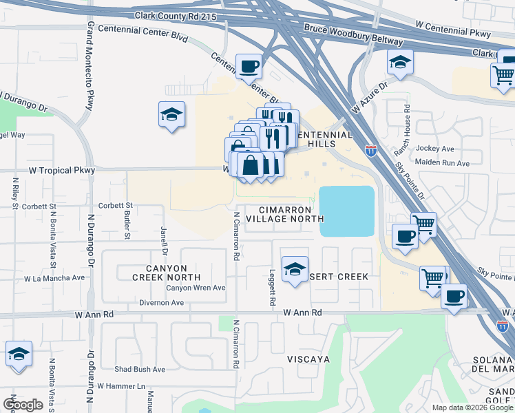 map of restaurants, bars, coffee shops, grocery stores, and more near 7940 West March Brown Avenue in Las Vegas