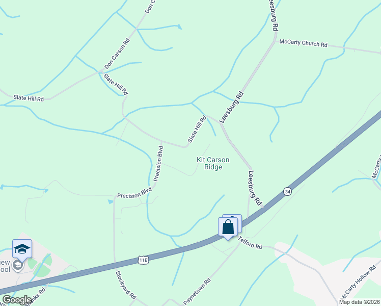 map of restaurants, bars, coffee shops, grocery stores, and more near 162 Slate Hill Road in Telford