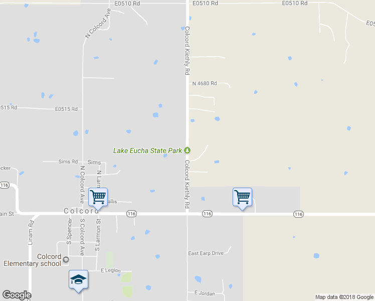 map of restaurants, bars, coffee shops, grocery stores, and more near 490 Colcord Kiethly Road in Colcord