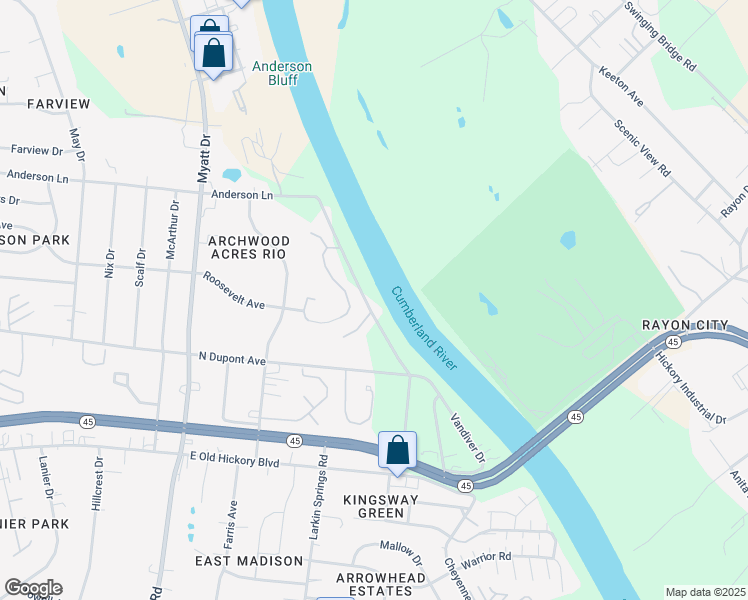map of restaurants, bars, coffee shops, grocery stores, and more near 286 Rio Vista Drive in Nashville