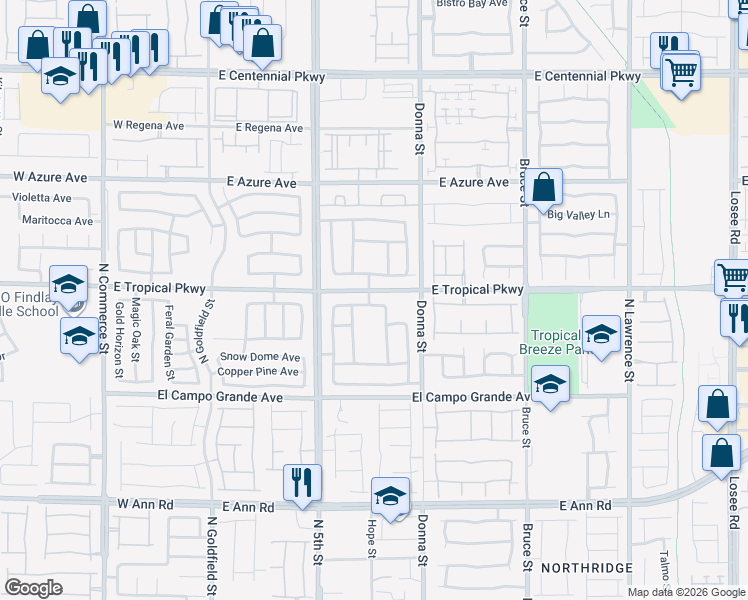 map of restaurants, bars, coffee shops, grocery stores, and more near 704 East Riding Crop Avenue in North Las Vegas