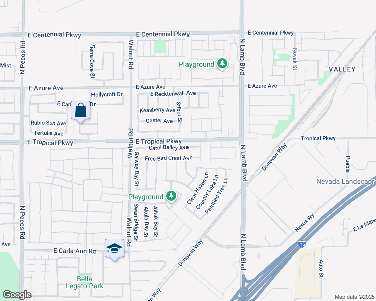 map of restaurants, bars, coffee shops, grocery stores, and more near 4109 Carol Bailey Avenue in North Las Vegas