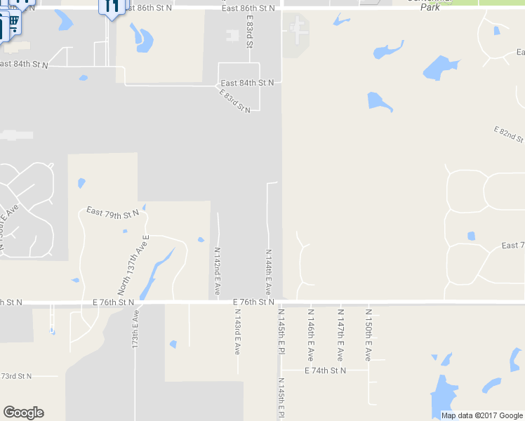 map of restaurants, bars, coffee shops, grocery stores, and more near 7826 North 144th East Avenue in Owasso