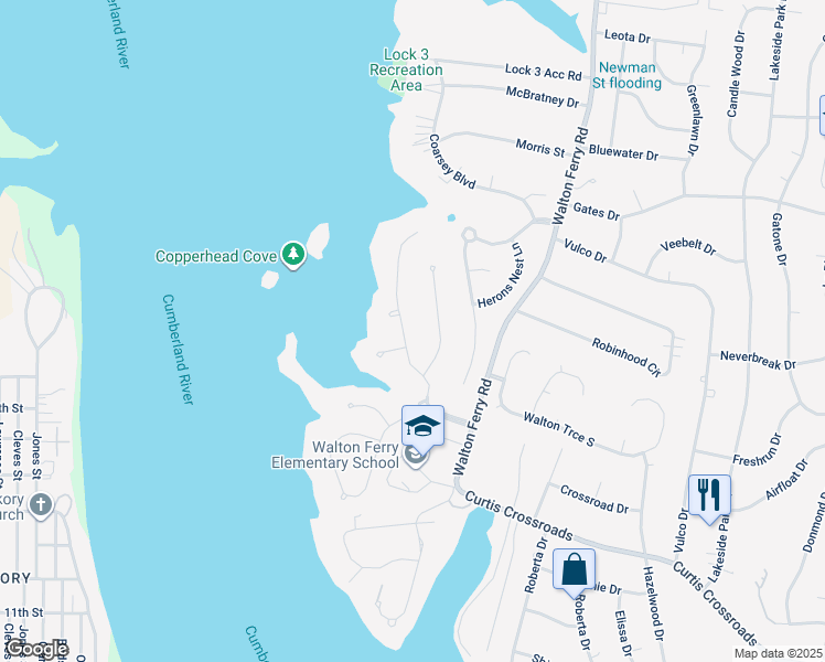 map of restaurants, bars, coffee shops, grocery stores, and more near 116 Shorecrest Cir in Hendersonville