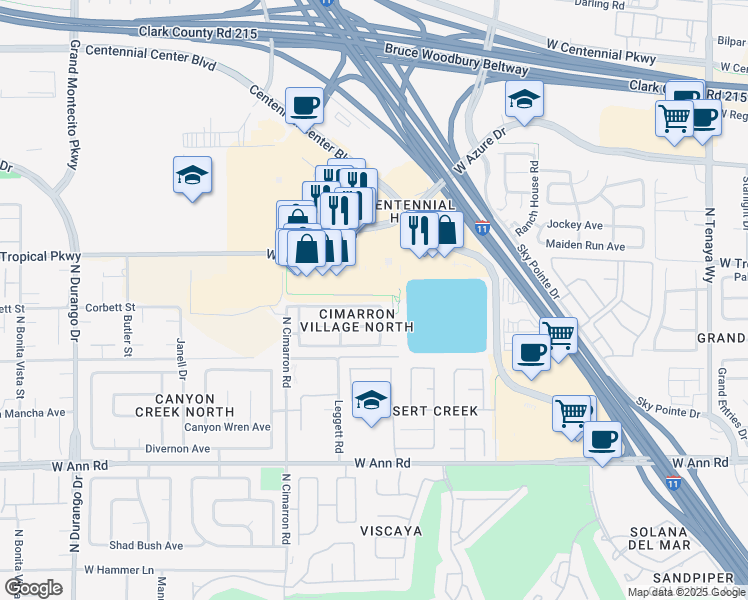 map of restaurants, bars, coffee shops, grocery stores, and more near 7832 West March Brown Avenue in Las Vegas