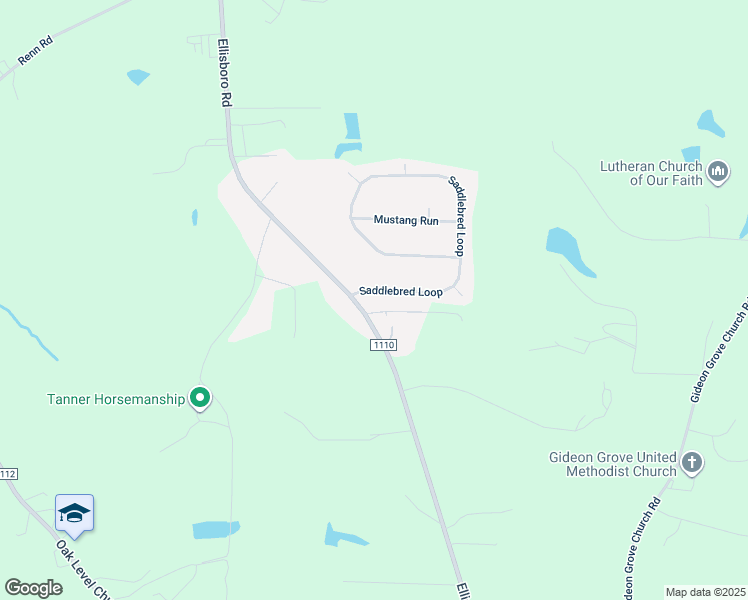 map of restaurants, bars, coffee shops, grocery stores, and more near 110 Saddlebred Loop in Stokesdale