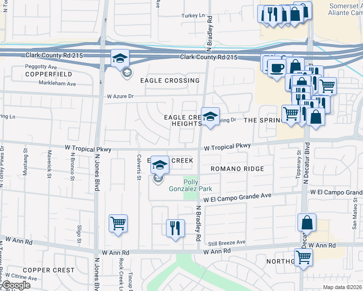map of restaurants, bars, coffee shops, grocery stores, and more near 5505 Duckwater Avenue in Las Vegas