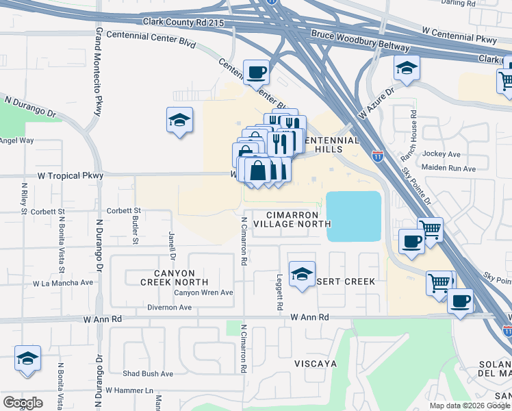 map of restaurants, bars, coffee shops, grocery stores, and more near 7940 West March Brown Avenue in Las Vegas