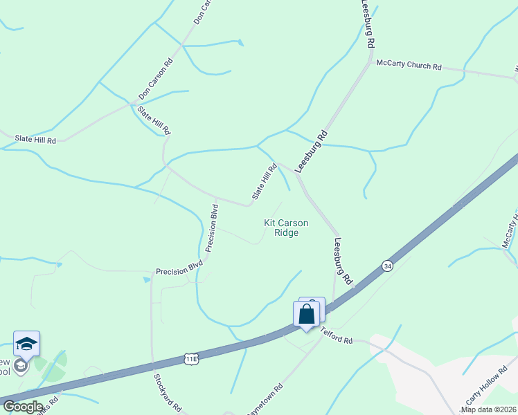 map of restaurants, bars, coffee shops, grocery stores, and more near 162 Slate Hill Road in Telford