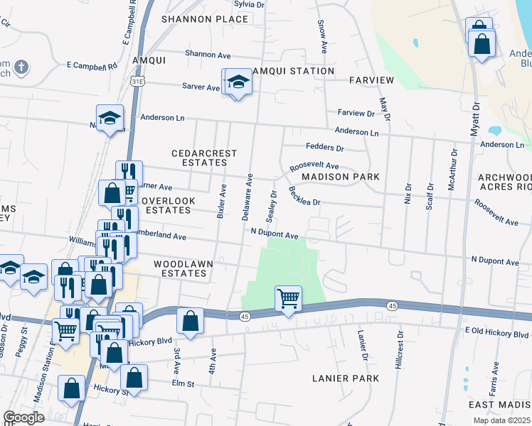 map of restaurants, bars, coffee shops, grocery stores, and more near 203 Sealey Dr in Madison