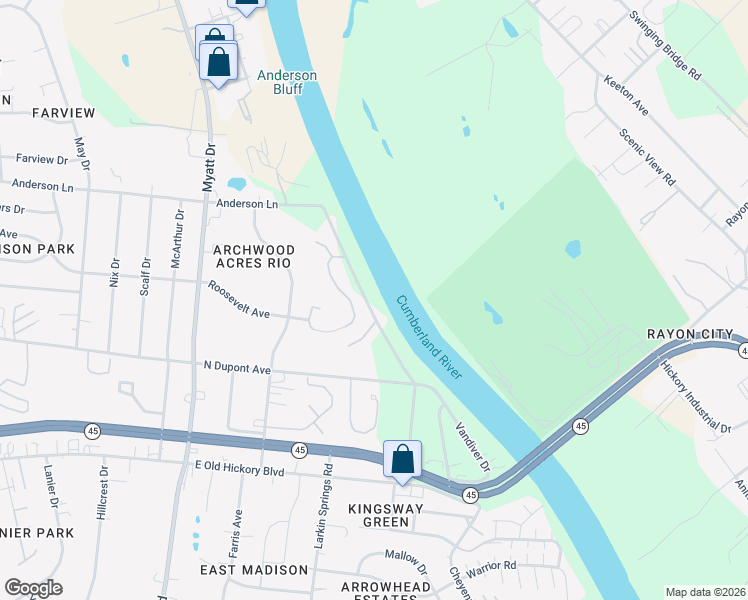 map of restaurants, bars, coffee shops, grocery stores, and more near 286 Rio Vista Drive in Nashville