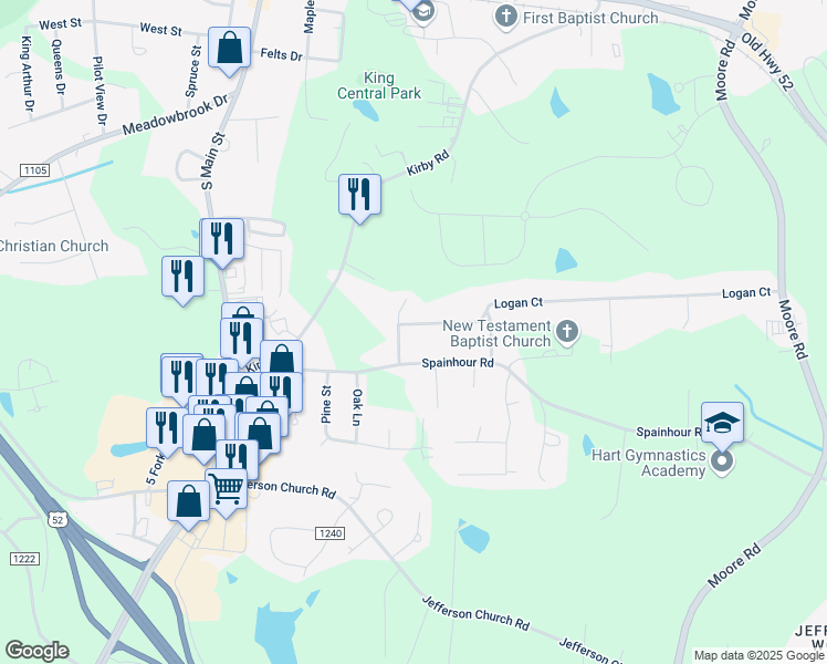 map of restaurants, bars, coffee shops, grocery stores, and more near 510 Hampton Drive in King